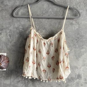 Pom Pom crop strap blouse